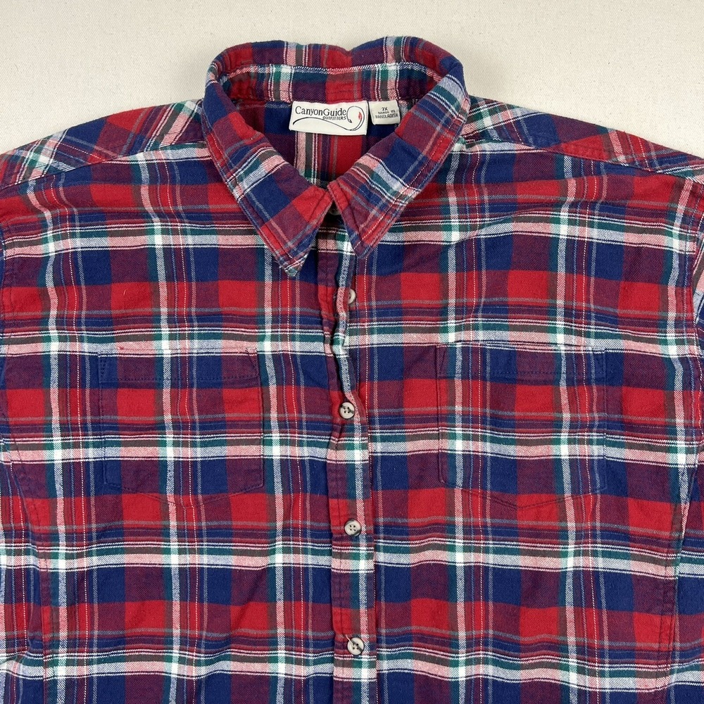 Canyon Guide Outfitters Flannel Women's 2X Button Down Plaid Cotton Lycra - Picture 2 of 9